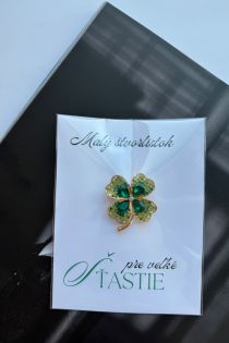 Brošňa štvorlístok pre šťastie