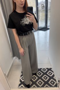 Široké šedé nohavice