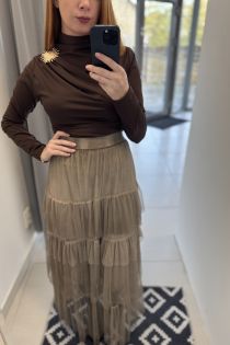 Hnedá tylová sukňa Valery