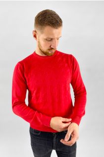 Červený bavlnený pánsky sveter