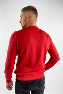 Červený bavlnený pánsky sveter