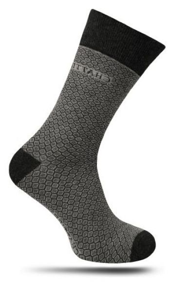 Šedo-čierne vzorované ponožky