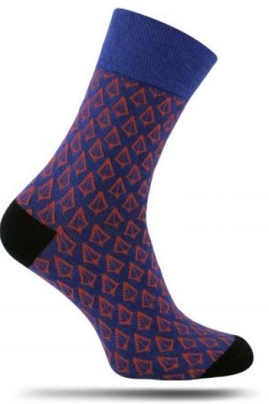 Oranžovo-modré vzorované ponožky