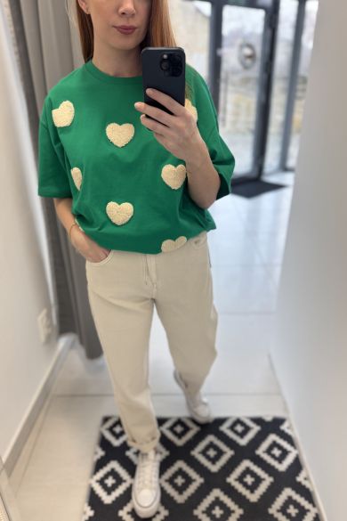 Zelené tričko SRDCE