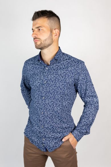 Trendy vzorovaná slim fit košeľa