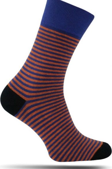 Oranžovo-modré vzorované ponožky