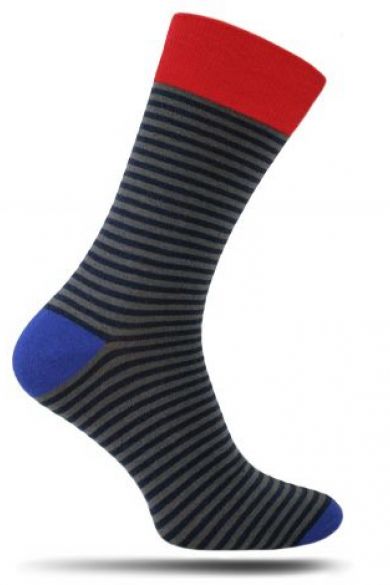 Šedo-modré prúžkované ponožky