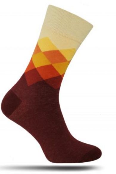 Bordové vzorované ponožky