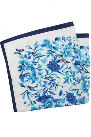 Modro-biela kvetinová vreckovka