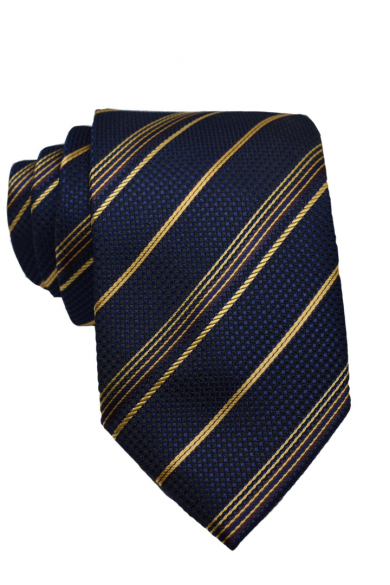 Tmavomodrá prúžkovaná kravata