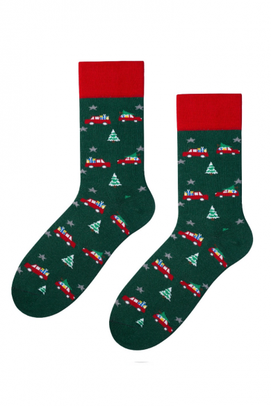 Zelené vianočné ponožky