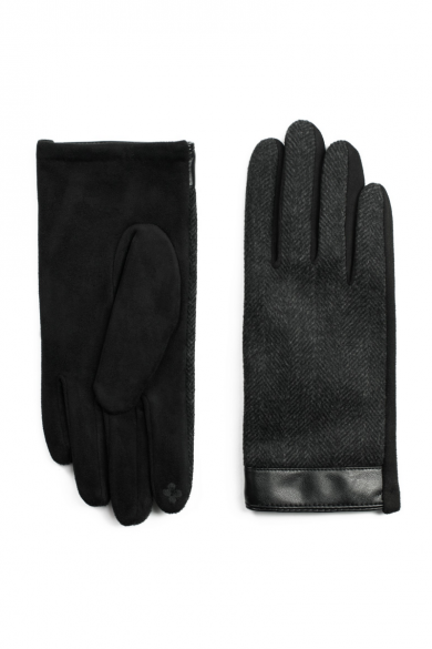 Pánske čierne vzorované rukavice