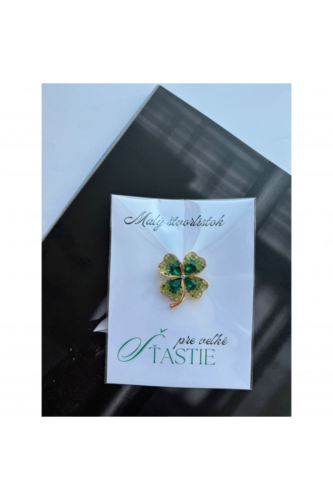 Brošňa štvorlístok pre šťastie