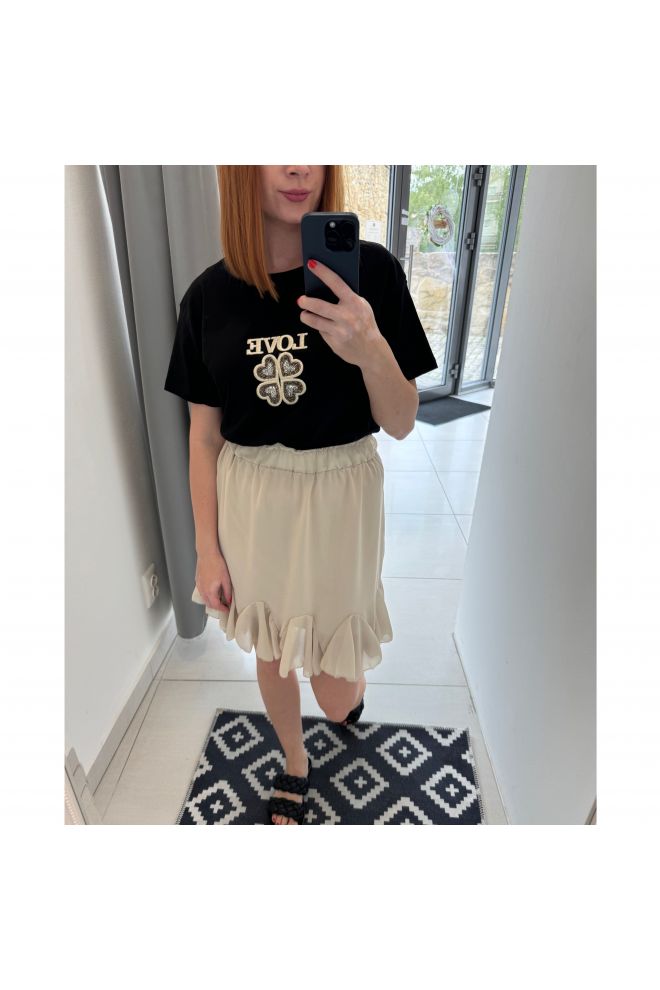 Béžová krátka sukňa