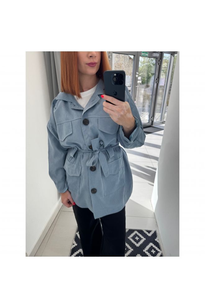 Modrá prechodná bunda