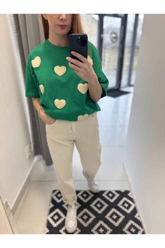 Zelené tričko SRDCE