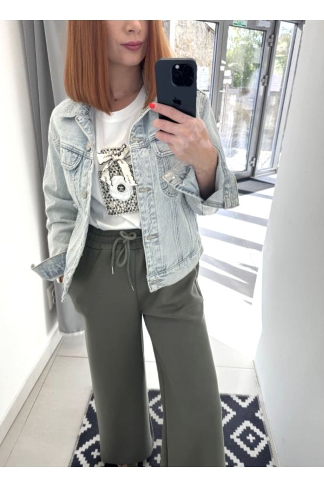 Zelené teplákové nohavice