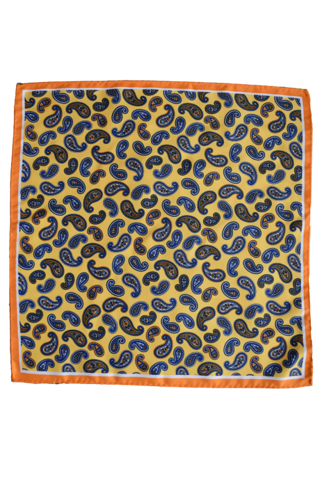 Žltá vzorovaná vreckovka do saka