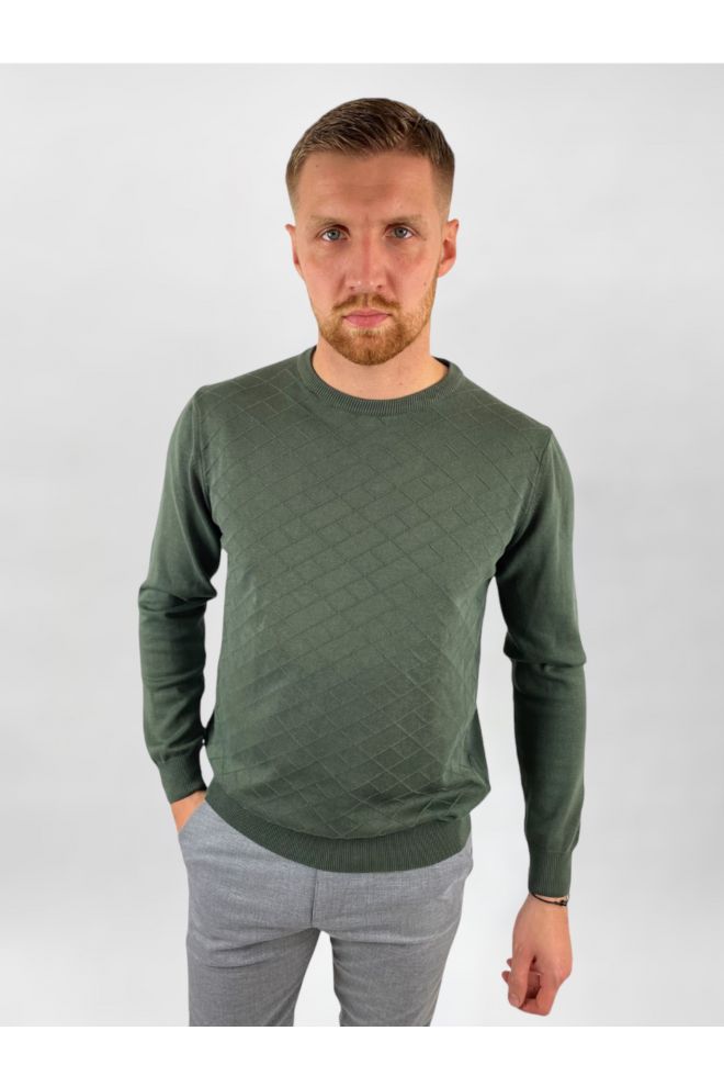Pánsky elegantný zelený  sveter